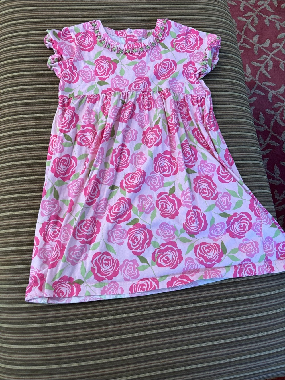 Hanna Andersson Pink Rose Ruffle Neck Dress
